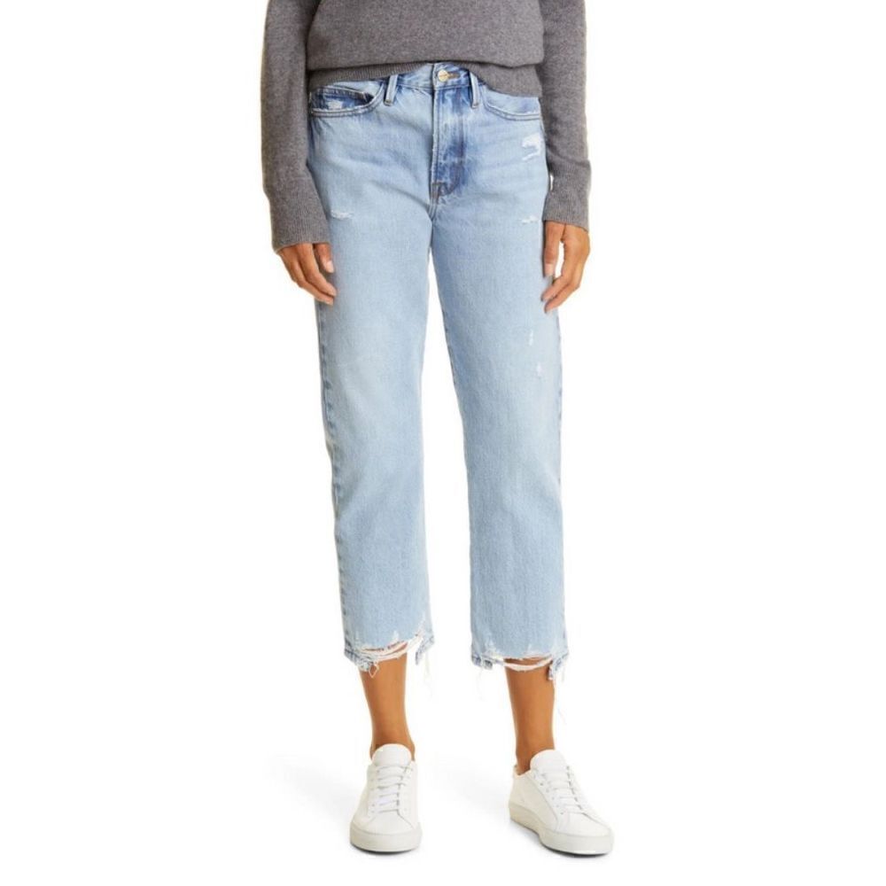 Frame Le Piper High Waist Crop Straight Leg Jeans NWT Size 25